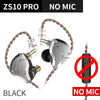 KZ ZS10 PRO 4BA+1DD HIFI Metal Bass Earbuds In Ear Earphone Monitor Headphones Sport Noise Cancelling For ZSN pro DQ6 ASX