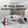 KZ ZS10 PRO 4BA+1DD HIFI Metal Bass Earbuds In Ear Earphone Monitor Headphones Sport Noise Cancelling For ZSN pro DQ6 ASX