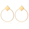 Golden Big hoop Earrings Geometry Metal Gold Earrings For women Female Retro Drop Earrings 2021 Trend Fashion Jewelry