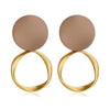 Golden Big hoop Earrings Geometry Metal Gold Earrings For women Female Retro Drop Earrings 2021 Trend Fashion Jewelry