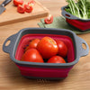 Silicone Folding Drain Basket Fruit Vegetable Washing Basket Foldable Strainer Colander Collapsible Drainer Kitchen Storage Tool