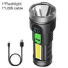 4-core Super Bright Flashlight Rechargeable Outdoor Multi-function P1000 Led Long-range Spotlight Battery Display COB Light