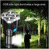 4-core Super Bright Flashlight Rechargeable Outdoor Multi-function P1000 Led Long-range Spotlight Battery Display COB Light