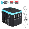 5USB travel adapter Universal Power Adapter Charger worldwide adaptor wall Electric Plugs Sockets Converter for mobile phones