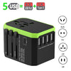 5USB travel adapter Universal Power Adapter Charger worldwide adaptor wall Electric Plugs Sockets Converter for mobile phones