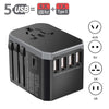 5USB travel adapter Universal Power Adapter Charger worldwide adaptor wall Electric Plugs Sockets Converter for mobile phones