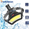 Lighting Distance Wide Angle COB LED Headlight Use 2x18650 Battery led HeadLamp USB rechargeable Lantern For Hike Outdoor