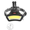 Lighting Distance Wide Angle COB LED Headlight Use 2x18650 Battery led HeadLamp USB rechargeable Lantern For Hike Outdoor