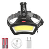 Lighting Distance Wide Angle COB LED Headlight Use 2x18650 Battery led HeadLamp USB rechargeable Lantern For Hike Outdoor