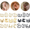 12pcs/set 2021 Fashion Gold Color Ear Cuffs Leaf Clip Earrings for Women Climbers No Piercing Cartilage Earring Accessories