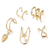 12pcs/set 2021 Fashion Gold Color Ear Cuffs Leaf Clip Earrings for Women Climbers No Piercing Cartilage Earring Accessories