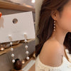 Trend Simulation Pearl Long Earrings Female Moon Star Flower Rhinestone Wedding Pendant Earrings Fashion Jewelry Earrings