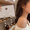 Trend Simulation Pearl Long Earrings Female Moon Star Flower Rhinestone Wedding Pendant Earrings Fashion Jewelry Earrings