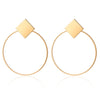 Golden Big hoop Earrings  Geometry Metal Gold Earrings For women Female Retro Drop Earrings 2021 Trend Fashion Jewelry