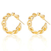 Golden Big hoop Earrings  Geometry Metal Gold Earrings For women Female Retro Drop Earrings 2021 Trend Fashion Jewelry